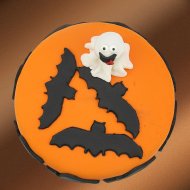 Halloween Ghost & Bat Cake and Spooky Cupcakes