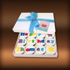 12 x Birthday Cupcakes With Personalised Message